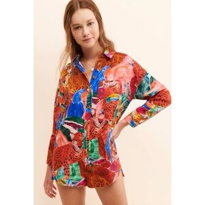 NWT Farm Rio Animal Collage Romper